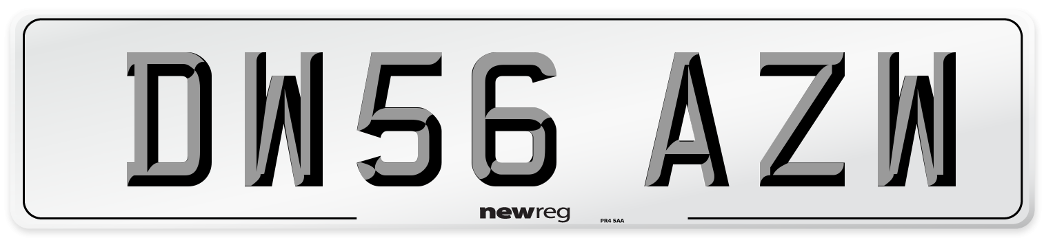 DW56 AZW Number Plate from New Reg